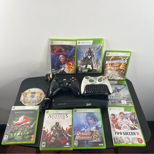 Microsoft Xbox 360 S 4GB Console System Bundle Lot With 9 Games Tested & Working